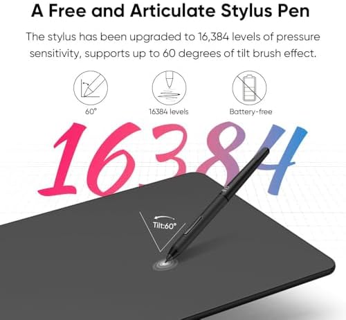 XPPen - Tableta de dibujo Deco 01 V3 actualizada, 16384 niveles de presión con lápiz óptico sin batería, tableta gráfica OSU de 10 x 6 pulgadas, 8 teclas de acceso rápido para arte digital, enseñanza