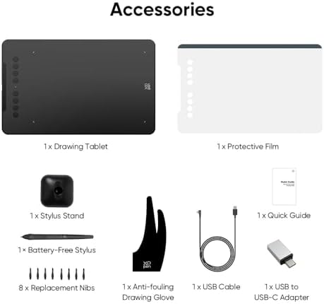 XPPen - Tableta de dibujo Deco 01 V3 actualizada, 16384 niveles de presión con lápiz óptico sin batería, tableta gráfica OSU de 10 x 6 pulgadas, 8 teclas de acceso rápido para arte digital, enseñanza