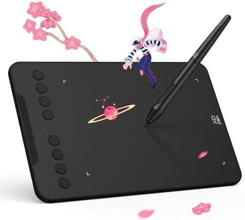 XPPen - Tableta de dibujo Deco 01 V3 actualizada, 16384 niveles de presión con lápiz óptico sin batería, tableta gráfica OSU de 10 x 6 pulgadas, 8 teclas de acceso rápido para arte digital, enseñanza