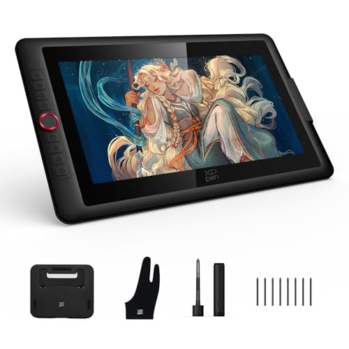XPPen Upgraded Artist 15 6 Pro V2 Drawing Tablet with Screen 16384 Pen Pressure X3 Pro Stylus Graphic Art Tablet with Full Laminated Anti Glare Glass Tilt Support Red Dial and 8 Shortcut Keys