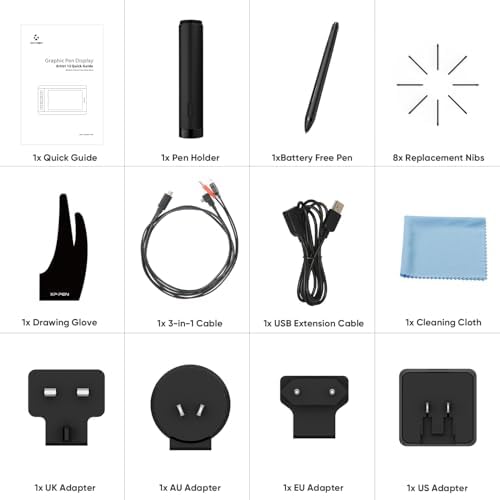 XP PEN Artist12 11 6 Inch FHD Drawing Monitor Pen Display Graphic Monitor with PN06 Battery Free Multi Function Pen Holder and Glove 8192 Pressure Sensitivity