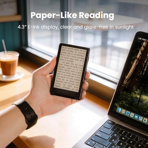 XTEINK X4 E Book Reader  Developer Edition   4 3 Pocket E Ink eReader  Physical Page Turn Buttons  Ultra Thin 0 23 & 2 72 oz  Magnetic Ready Design  Distraction Free Reading  16GB  Space Black