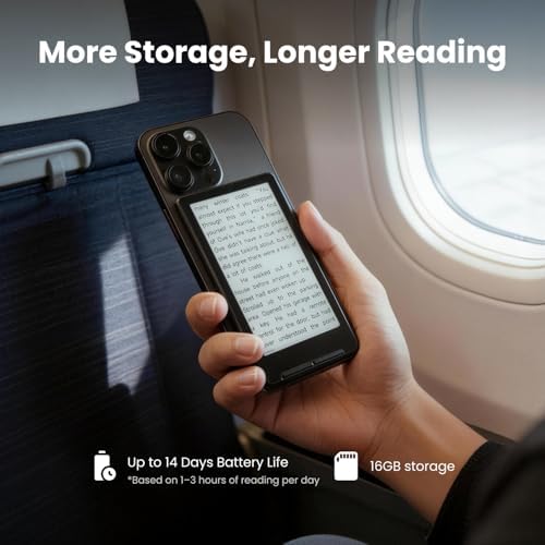 XTEINK X4 E Book Reader  Developer Edition   4 3 Pocket E Ink eReader  Physical Page Turn Buttons  Ultra Thin 0 23 & 2 72 oz  Magnetic Ready Design  Distraction Free Reading  16GB  Space Black