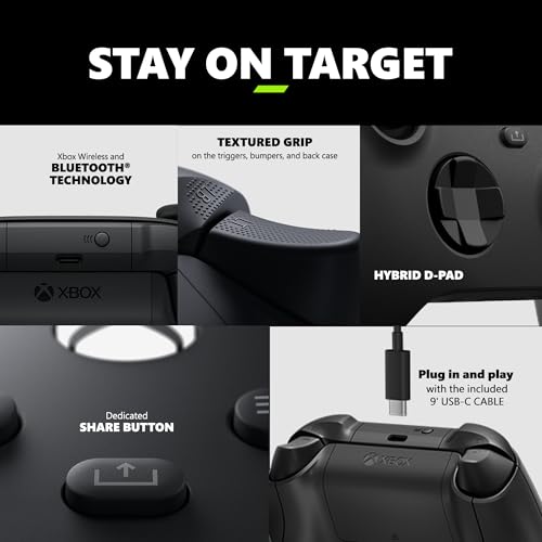 Xbox Wireless Gaming Controller  2025    Carbon Black   Play on Xbox  Windows  Android  iOS  FireTV Sticks  Smart TVs  VR Headsets