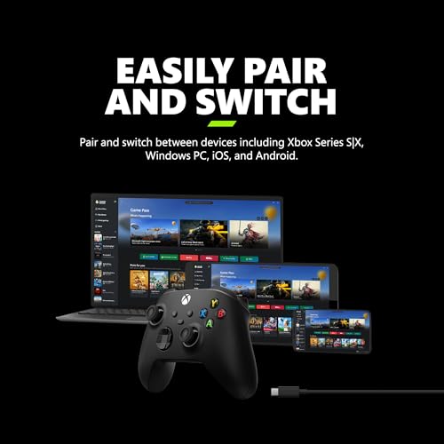 Xbox Wireless Gaming Controller  2025    Carbon Black   Play on Xbox  Windows  Android  iOS  FireTV Sticks  Smart TVs  VR Headsets