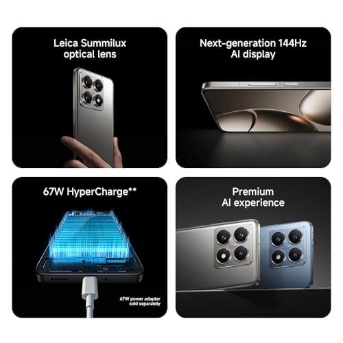 Xiaomi 14T Ai 5G  512GB 12GB  NFC Global ROM Unlocked Worldwide  for Tmobile Mint Tello Global  50MP Triple Pro Leica Camera 6 67 144Mhz  Titan Gray 