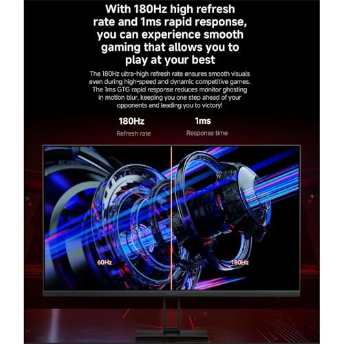Xiaomi Monitor para juegos 2K G27Qi, QHD 2560×1440, Fast IPS, 180Hz 1ms, AMD Freesync, 100% sRGB, ángulo de visión 178, 2 x HDMI2.0 DP 1.4×2, negro