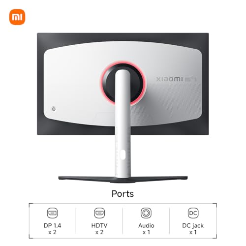 Xiaomi Monitor de juegos Mini-LED G Pro 27 pulgadas HDR 1000 2K QHD 2560x1440, Fast IPS, 180Hz 1ms, 99% DCI-P3, AMD Freesync, ángulo ajustable, 2 x HDMI 2.0, 2 × DP 1.4, blanco