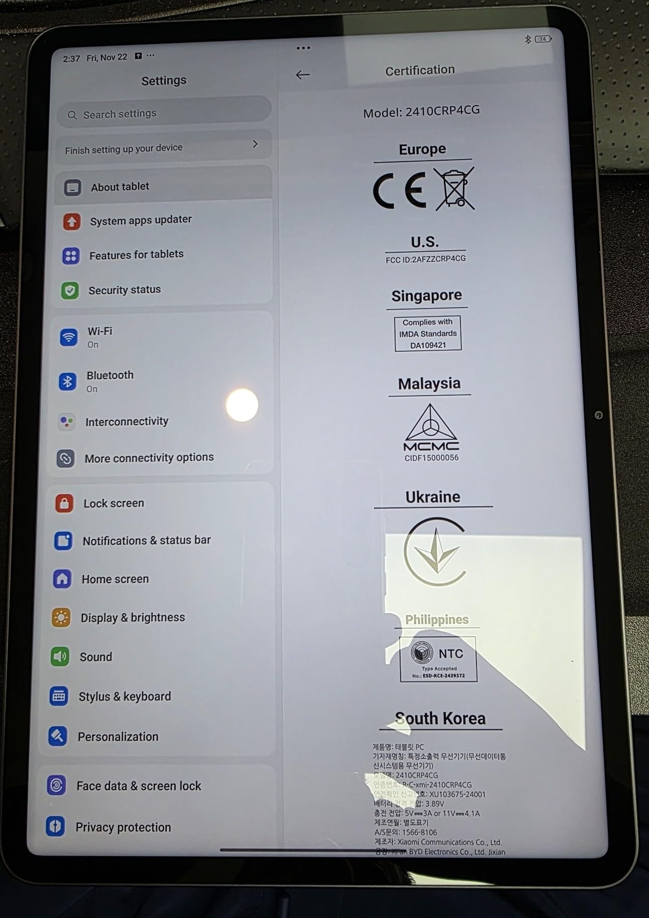 Xiaomi Pad 7 Ai WiFi Version Global No Calls or Text 11 2 inches 3 2K 144Hz 8850mAh Bluetooth 5 4 Four Speakers 13 Mp Model 2410CRP4CG Gray  256GB   8GB