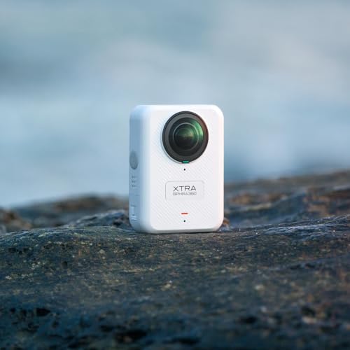 Xtra 360 Camera  8K Panoramic Video  1 Inch Sensor Equivalent  100MP High Resolution  Waterproof Action Camera  105GB Built in Storage  Bullet Time  Broad Compatibility  Vlog