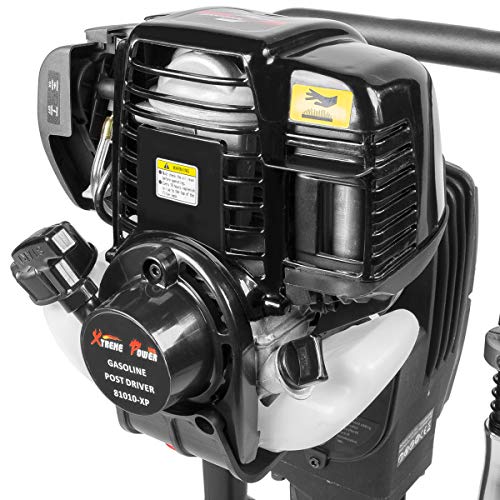 XtremepowerUS 38cc Gas Powered T Post Driver Fence Post Driver Gasoline Piling 4 Stroke EPA Certificated w/Rolling Case