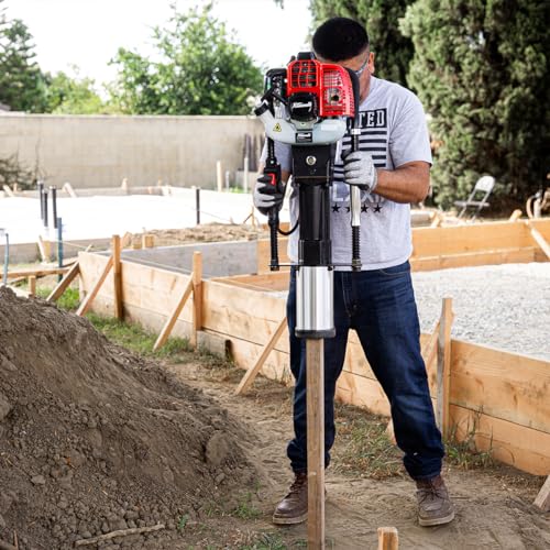 XtremepowerUS Pilotaje de gasolina de 52 cc con poste en T para poste de conductor, pilotaje de gasolina, motor de 2 tiempos, certificado por la EPA con estuche de almacenamiento