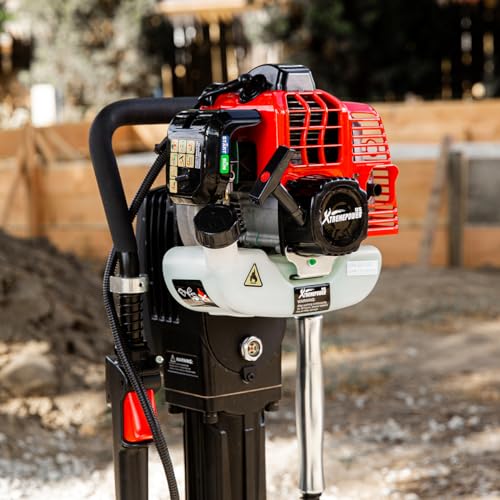 XtremepowerUS 52cc Gas Powered T Post Driver Fence Post Driver Gasoline Piling 2 Stroke Engine EPA Certificated w/Storage Case