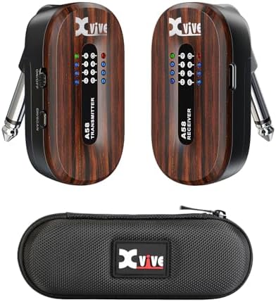 Xvive AC58 Wireless Guitar System 5 8GHz  A58 Guitar Wireless System with Charging Case for Active or Passive Pickup Electric/Acoustic Bass Guitar
