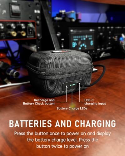 Xvive AC58 Wireless Guitar System 5 8GHz  A58 Guitar Wireless System with Charging Case for Active or Passive Pickup Electric/Acoustic Bass Guitar