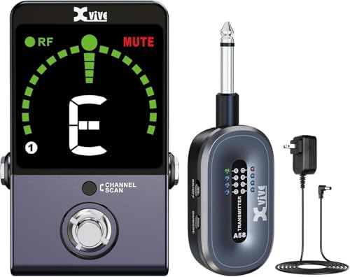 Xvive AC58 Wireless Guitar System 5 8GHz  A58 Guitar Wireless System with Charging Case for Active or Passive Pickup Electric/Acoustic Bass Guitar