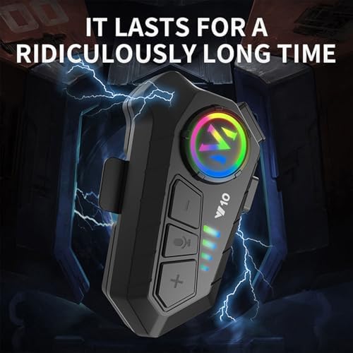 Y10 Motorcycle Helmet Bluetooth Headset  Bluetooth 5 3 Headphone  Smart Noise Reduction  HiFi Level Sound Quality  IPX6 Waterproof  2 Different Types of Mic  Compatible with All Helmets