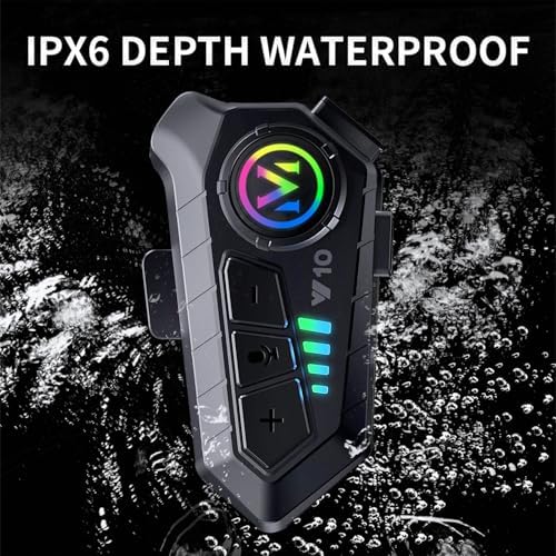Y10 Motorcycle Helmet Bluetooth Headset  Bluetooth 5 3 Headphone  Smart Noise Reduction  HiFi Level Sound Quality  IPX6 Waterproof  2 Different Types of Mic  Compatible with All Helmets