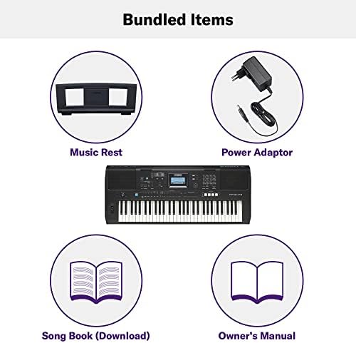 YAMAHA  61 Key Touch Sensitive Advanced Portable Keyboard with Power Adapter   PSRE473 