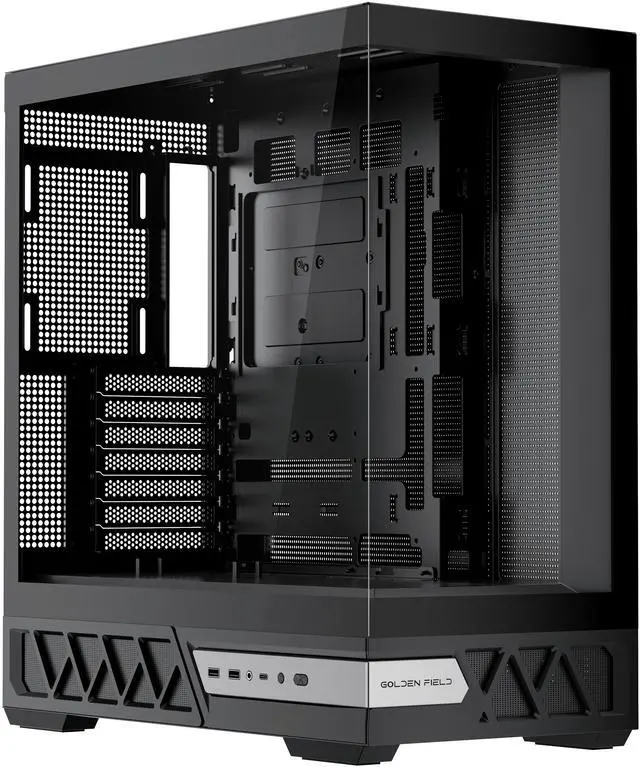 YAWYORE Gaming PC ATX Medium Tower Computer Case Compatible Micro ATX/Mini ITX Support 360 Water Cooling/Easy Removal/Back Plug Main Board /270   Ocean View Room Chassis  Black