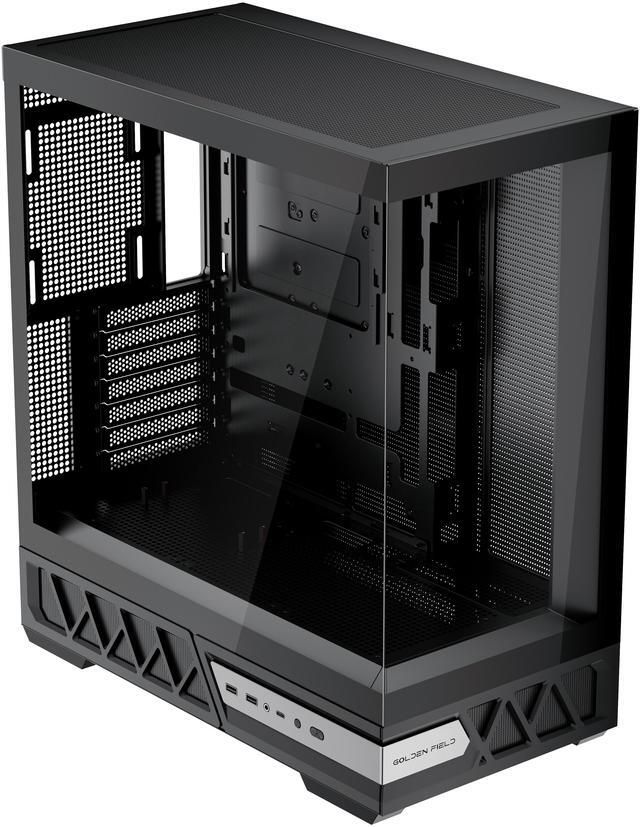 YAWYORE Gaming PC ATX Medium Tower Computer Case Compatible Micro ATX/Mini ITX Support 360 Water Cooling/Easy Removal/Back Plug Main Board /270   Ocean View Room Chassis  Black