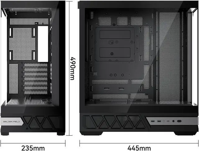 YAWYORE Gaming PC ATX Medium Tower Computer Case Compatible Micro ATX/Mini ITX Support 360 Water Cooling/Easy Removal/Back Plug Main Board /270   Ocean View Room Chassis  Black