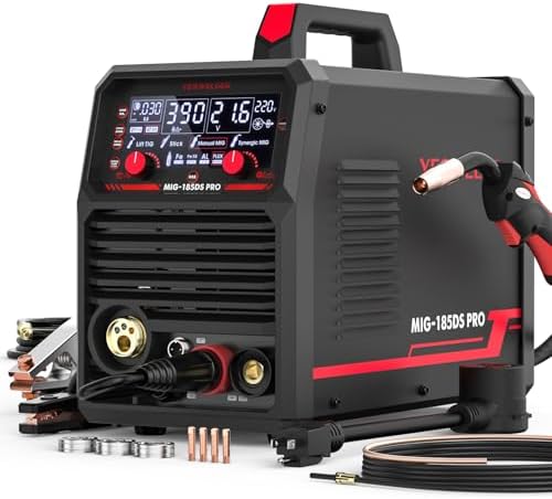 YESWELDER 135A MIG Welder  110V Flux Core MIG/Lift TIG/Stick 3 in 1 Large LED Digital Display Welding Machine IGBT Inverter Welder