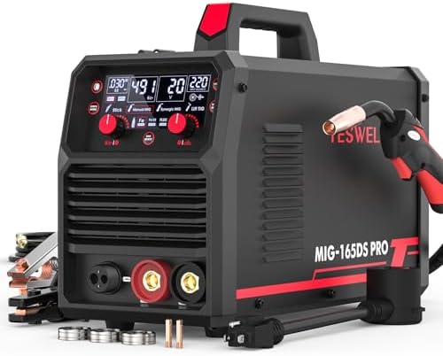 YESWELDER 135A MIG Welder  110V Flux Core MIG/Lift TIG/Stick 3 in 1 Large LED Digital Display Welding Machine IGBT Inverter Welder