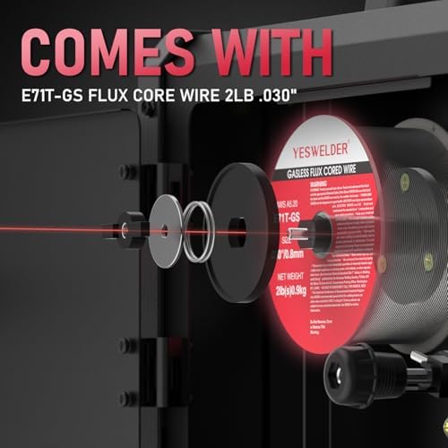 YESWELDER 135Amp MIG Welder 110V Flux Core Welder Flux Core MIG/Lift TIG/Stick 3 in 1 Large LED Digital Display Welding Machine IGBT Inverter Welder FLUX 135PRO