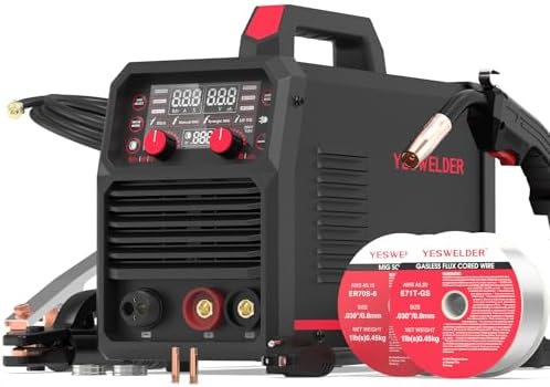 YESWELDER 135Amp MIG Welder 110V Flux Core Welder Flux Core MIG/Lift TIG/Stick 3 in 1 Large LED Digital Display Welding Machine IGBT Inverter Welder FLUX 135PRO
