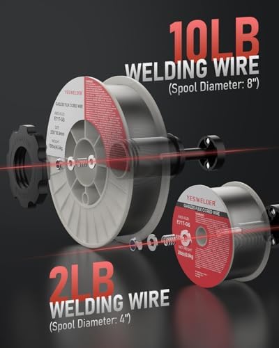 YESWELDER 165A MIG Welder  Flux Core MIG/Gas MIG/Lift TIG/Stick 4 in 1 Multi process Welding Machine  LED Digital Display Synergic Control 110V/220V Dual Voltage MIG 165DS PRO