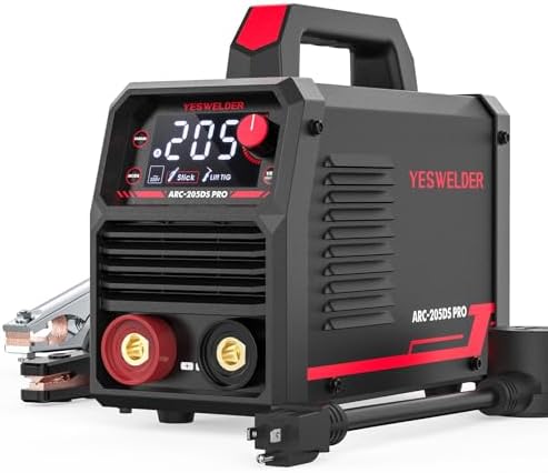 YESWELDER 205Amp Stick Welder Large LED Display  Digital Inverter IGBT ARC Welding Machine  110V/220V Dual Voltage Hot Start Portable MMA Welder Machine  Arc force