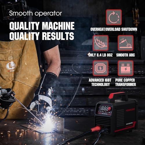 YESWELDER 205Amp Stick Welder Large LED Display  Digital Inverter IGBT ARC Welding Machine  110V/220V Dual Voltage Hot Start Portable MMA Welder Machine  Arc force