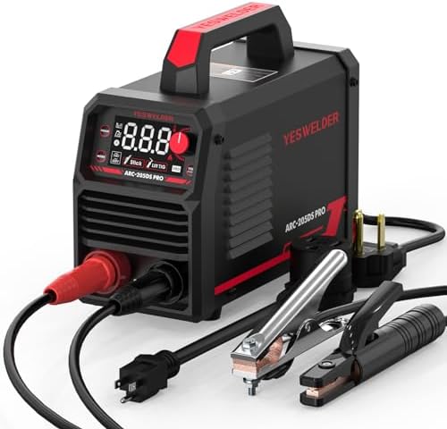 YESWELDER 205Amp Stick Welder Large LED Display  Digital Inverter IGBT ARC Welding Machine  110V/220V Dual Voltage Hot Start Portable MMA Welder Machine  Arc force