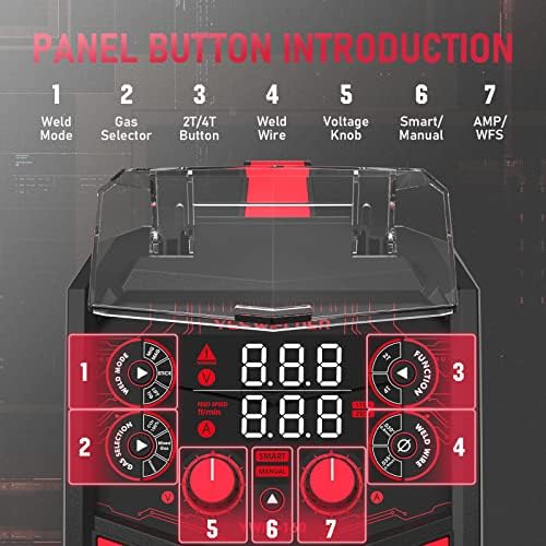 YESWELDER Gas Gasless 160A Multiprocess MIG Welder  Flux Core/MIG/Lift TIG/Stick ARC Welder 4 in 1 Welding Machine  Synergic Control 110V/220V Dual Voltage