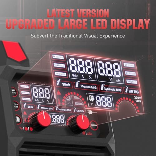 YESWELDER MIG 140DS PRO MIG Welder  140Amp 110/220V Dual Voltage  4 in 1 Gas MIG/Flux Core MIG/Lift TIG/Stick Multiprocess MIG Welding Machine