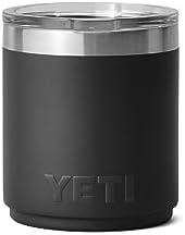 YETI Rambler Lowball apilable 2.0 de 10 onzas, aislado al vacío, acero inoxidable con tapa MagSlider, color negro