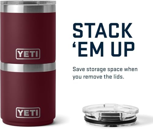 YETI Rambler Lowball apilable 2.0 de 10 onzas, aislado al vacío, acero inoxidable con tapa MagSlider, color negro