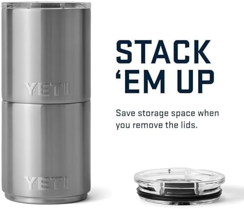 YETI Rambler Lowball apilable 2.0 de 10 onzas, aislado al vacío, acero inoxidable con tapa MagSlider, color negro