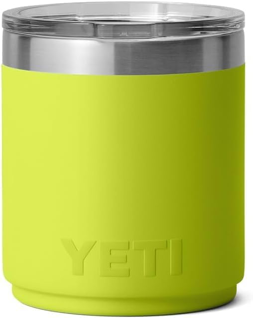 YETI Rambler Lowball apilable 2.0 de 10 onzas, aislado al vacío, acero inoxidable con tapa MagSlider, color negro