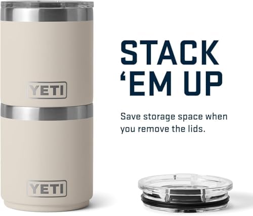YETI Rambler Lowball apilable 2.0 de 10 onzas, aislado al vacío, acero inoxidable con tapa MagSlider, color negro