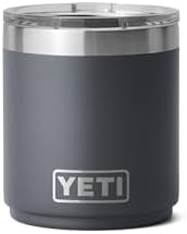 YETI Rambler Lowball apilable 2.0 de 10 onzas, aislado al vacío, acero inoxidable con tapa MagSlider, color negro