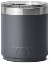 YETI Rambler Lowball apilable 2.0 de 10 onzas, aislado al vacío, acero inoxidable con tapa MagSlider, color negro