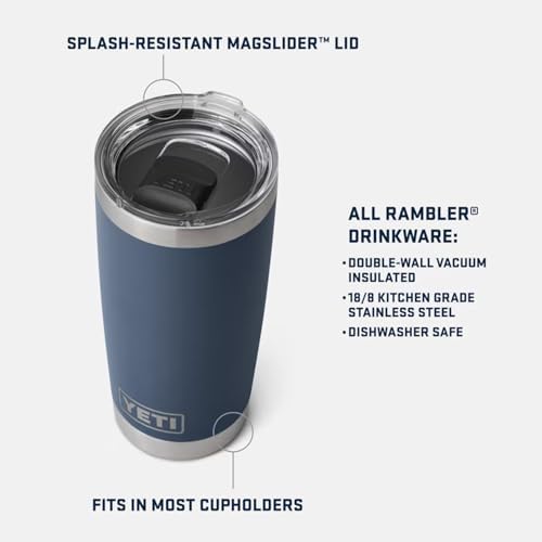YETI Rambler 20 oz Stainless Steel Vacuum Insulated Tumbler w/MagSlider Lid