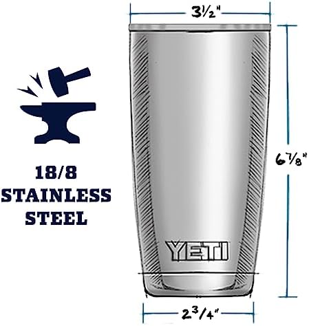 YETI Rambler 20 oz Stainless Steel Vacuum Insulated Tumbler w/MagSlider Lid