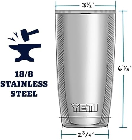 YETI Rambler 20 oz Stainless Steel Vacuum Insulated Tumbler w/MagSlider Lid