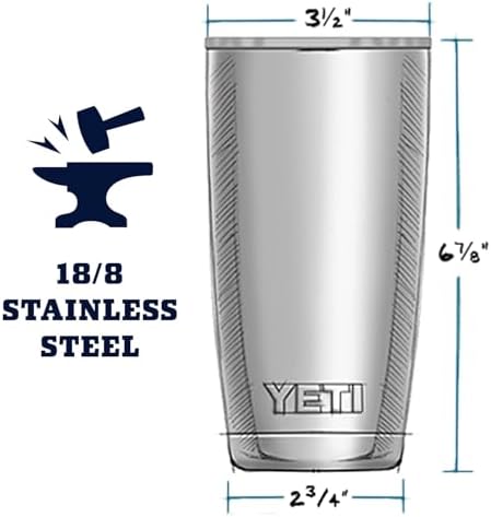 YETI Rambler 20 oz Stainless Steel Vacuum Insulated Tumbler w/MagSlider Lid