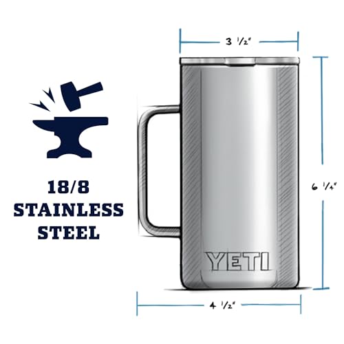 YETI Rambler 24 oz Mug  Vacuum Insulated  Stainless Steel with MagSlider Lid