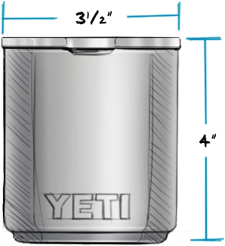 YETI Rambler Lowball  Vacuum Insulated Stainless Steel Stackable Lowball with MagSlider Lid  Stainless Steel  10 oz  296 ml 