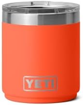 YETI Rambler Lowball  Vacuum Insulated Stainless Steel Stackable Lowball with MagSlider Lid  Stainless Steel  10 oz  296 ml 